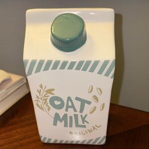 Oat Milk Carton Ceramic Vase